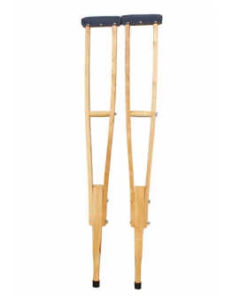 Rubber tips wood walking crutch 52